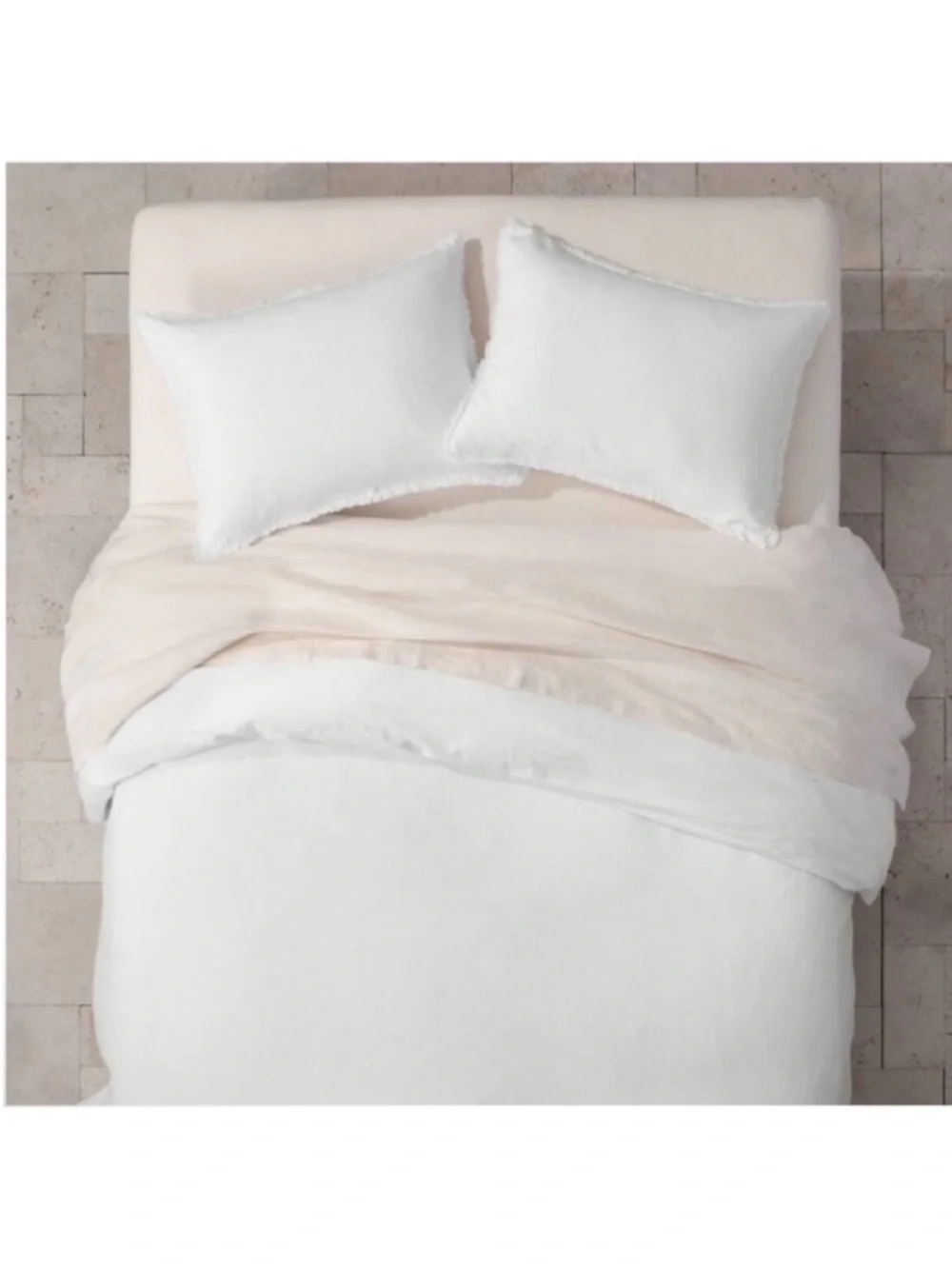NWT Full/Queen Heavyweight Linen Blend Duvet Cover & Sham Set White - Casaluna